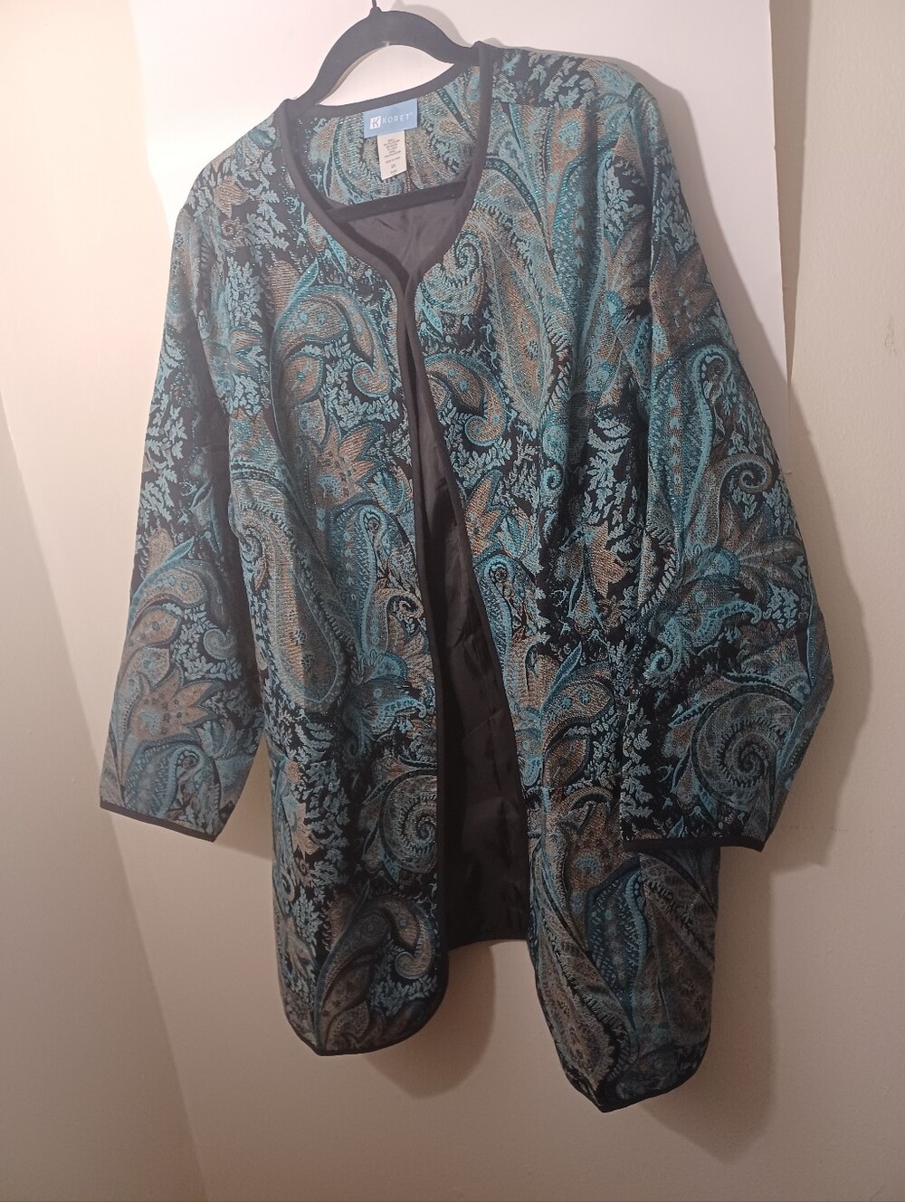 Koret Womens Tapestry One Hook Closure Jacket New No Tags Size 2X